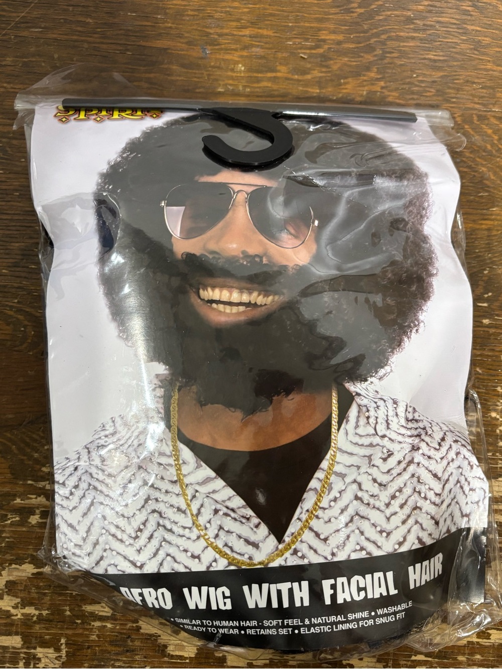 Spirit Halloween Afro Wig with Facial Hair Black